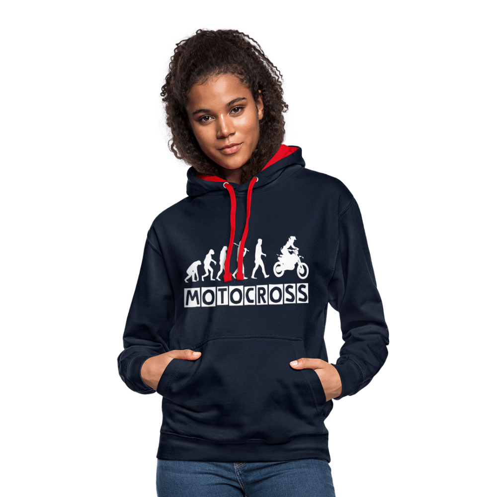 TeeFEVA Contrast Colour Hoodie | AWDis Just Hoods Contrast Colour Hoodie - Evolution Motocross