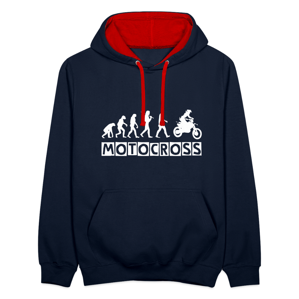 TeeFEVA Contrast Colour Hoodie | AWDis Just Hoods Contrast Colour Hoodie - Evolution Motocross