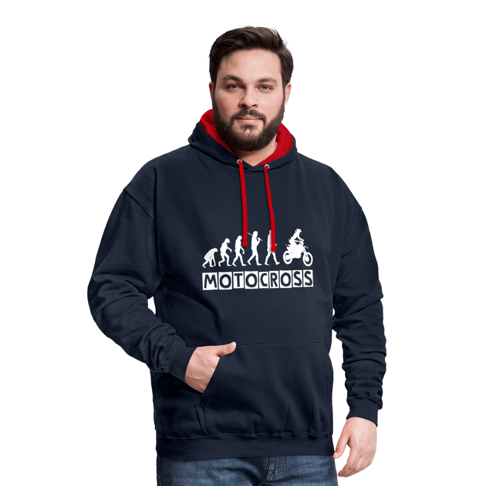 TeeFEVA Contrast Colour Hoodie | AWDis Just Hoods Contrast Colour Hoodie - Evolution Motocross