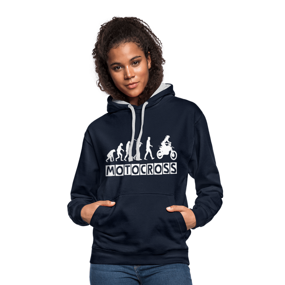 TeeFEVA Contrast Colour Hoodie | AWDis Just Hoods Contrast Colour Hoodie - Evolution Motocross