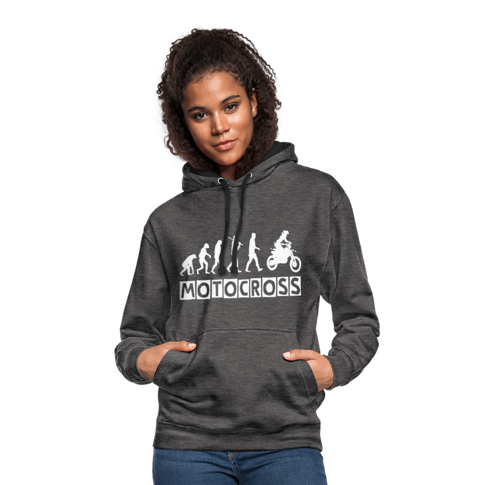 TeeFEVA Contrast Colour Hoodie | AWDis Just Hoods Contrast Colour Hoodie - Evolution Motocross