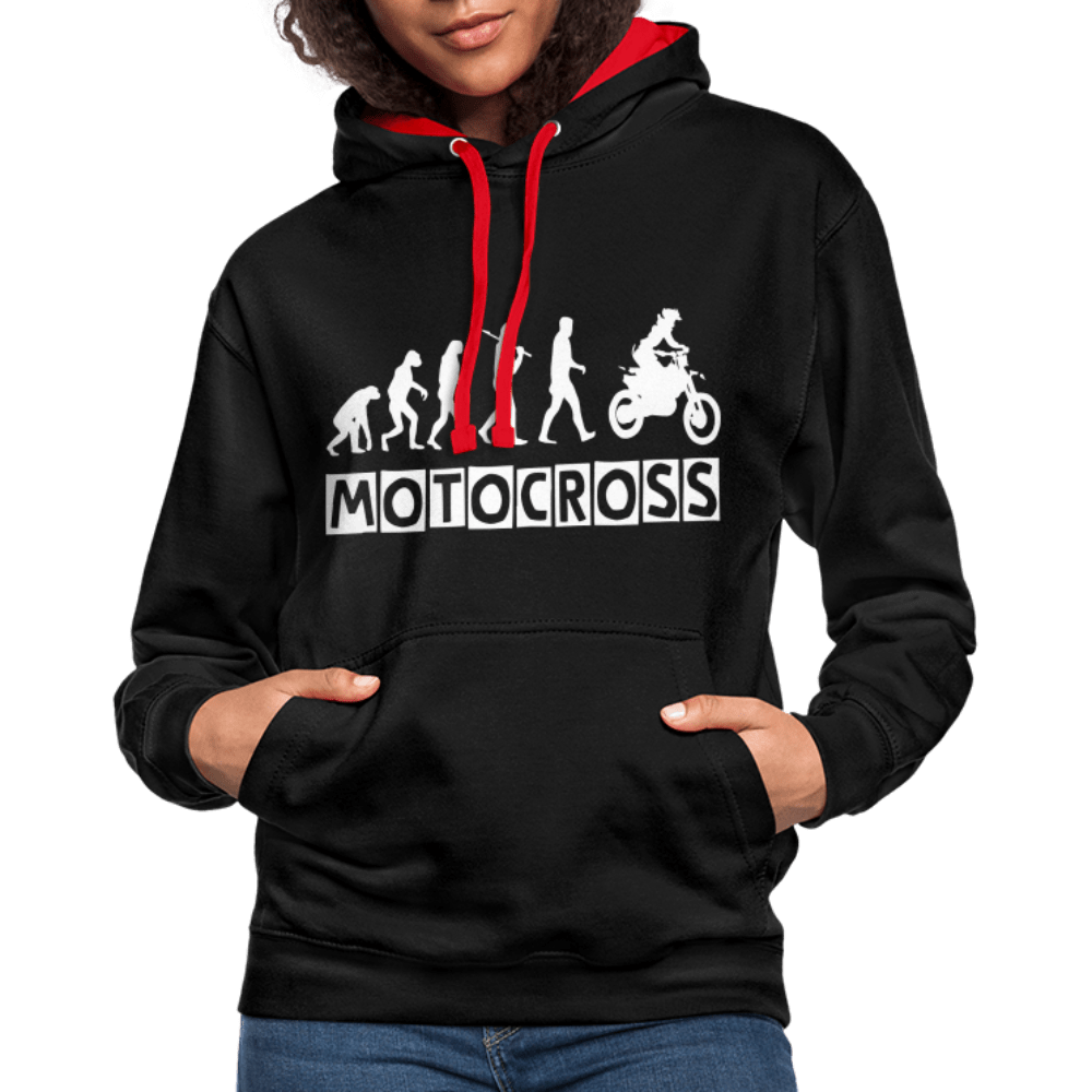 TeeFEVA Contrast Colour Hoodie | AWDis Just Hoods Contrast Colour Hoodie - Evolution Motocross