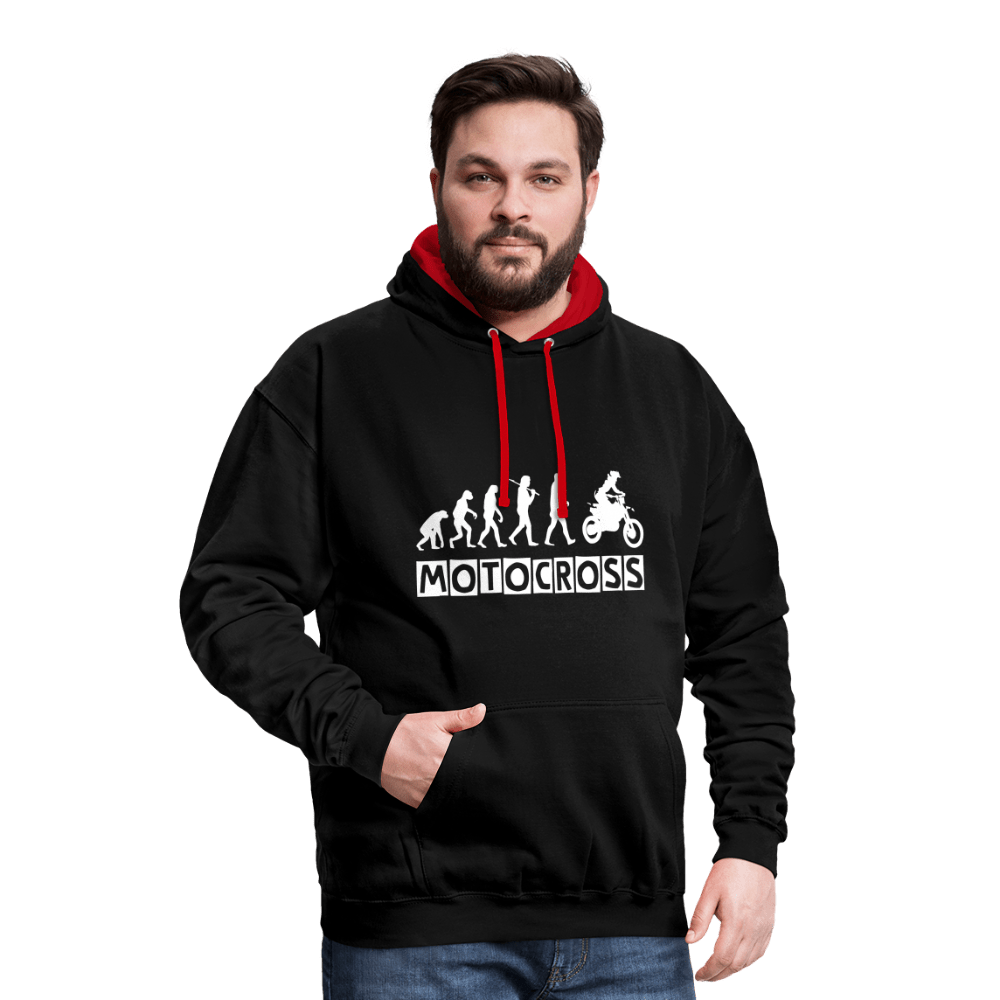 TeeFEVA Contrast Colour Hoodie | AWDis Just Hoods Contrast Colour Hoodie - Evolution Motocross