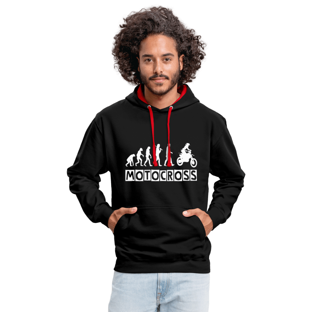 TeeFEVA Contrast Colour Hoodie | AWDis Just Hoods Contrast Colour Hoodie - Evolution Motocross