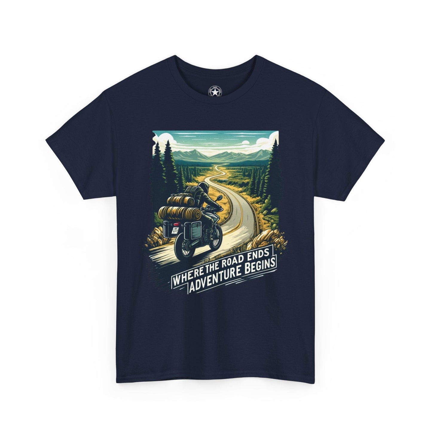 TeeFEVA T-Shirt ABR Loons | "Where The Road Ends, Adventure Begins" | Stamp Style 001 | Unisex Heavy Cotton Tee