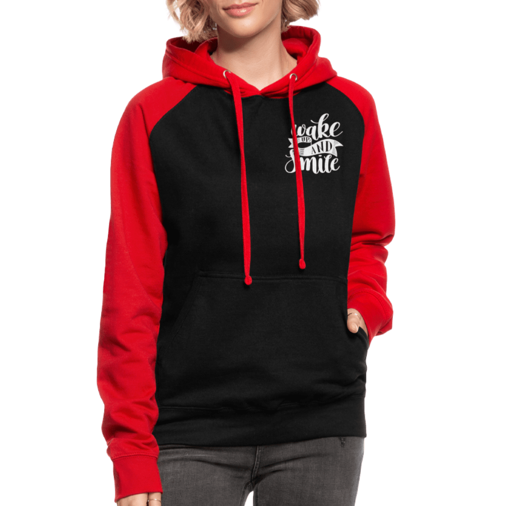 TeeFEVA Unisex Baseball Hoodie | AWDis Unisex Baseball Hoodie | Wake Up & Smile