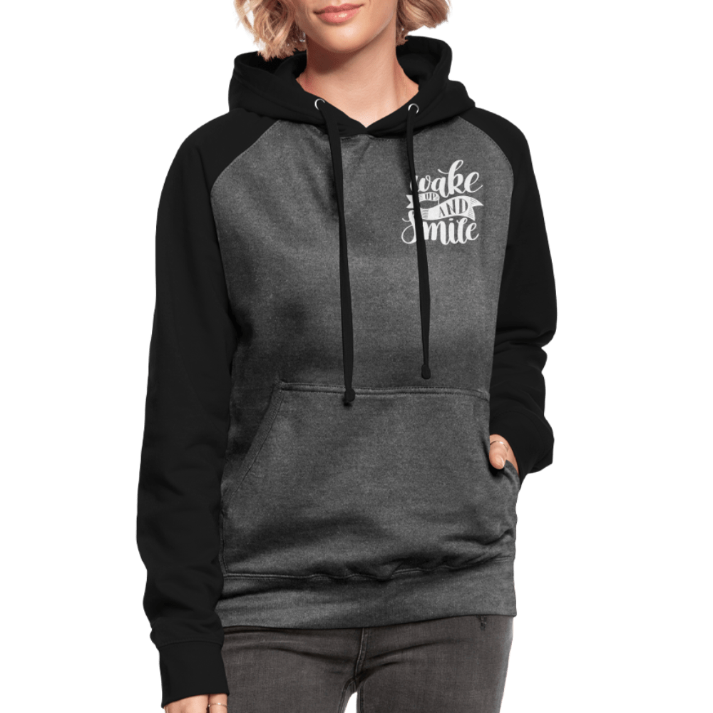 TeeFEVA Unisex Baseball Hoodie | AWDis Unisex Baseball Hoodie | Wake Up & Smile