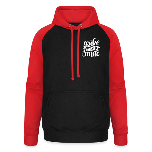 TeeFEVA Unisex Baseball Hoodie | AWDis Unisex Baseball Hoodie | Wake Up & Smile