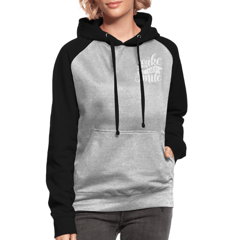 TeeFEVA Unisex Baseball Hoodie | AWDis Unisex Baseball Hoodie | Wake Up & Smile