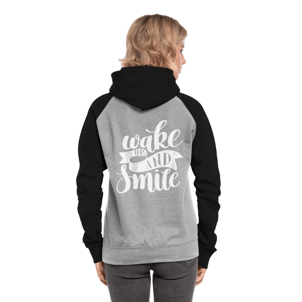 TeeFEVA Unisex Baseball Hoodie | AWDis Unisex Baseball Hoodie | Wake Up & Smile