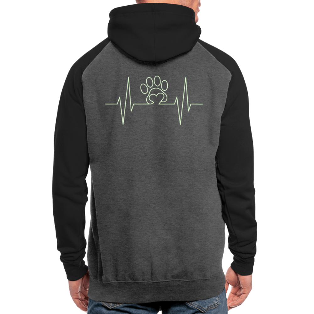 TeeFEVA Unisex Baseball Hoodie | AWDis Unisex Reflective Dog Walkers Hoodie | Heartbeat Paw