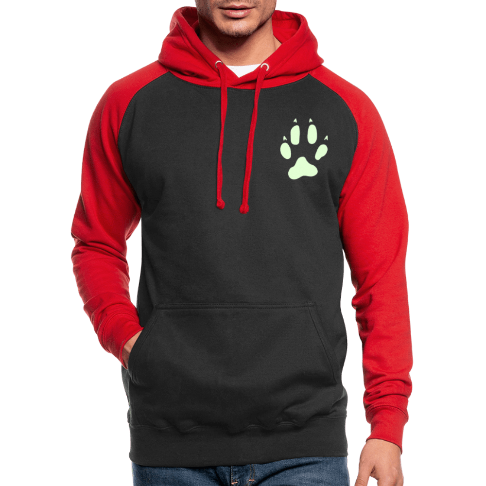 TeeFEVA Unisex Baseball Hoodie | AWDis Unisex Reflective Dog Walkers Hoodie | Heartbeat Paw