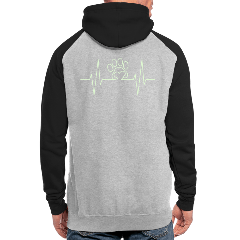 TeeFEVA Unisex Baseball Hoodie | AWDis Unisex Reflective Dog Walkers Hoodie | Heartbeat Paw