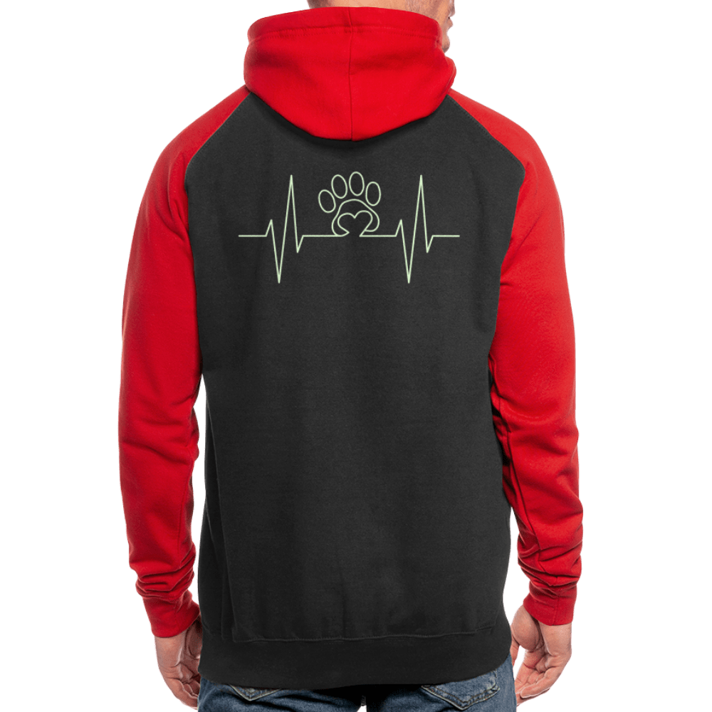 TeeFEVA Unisex Baseball Hoodie | AWDis Unisex Reflective Dog Walkers Hoodie | Heartbeat Paw