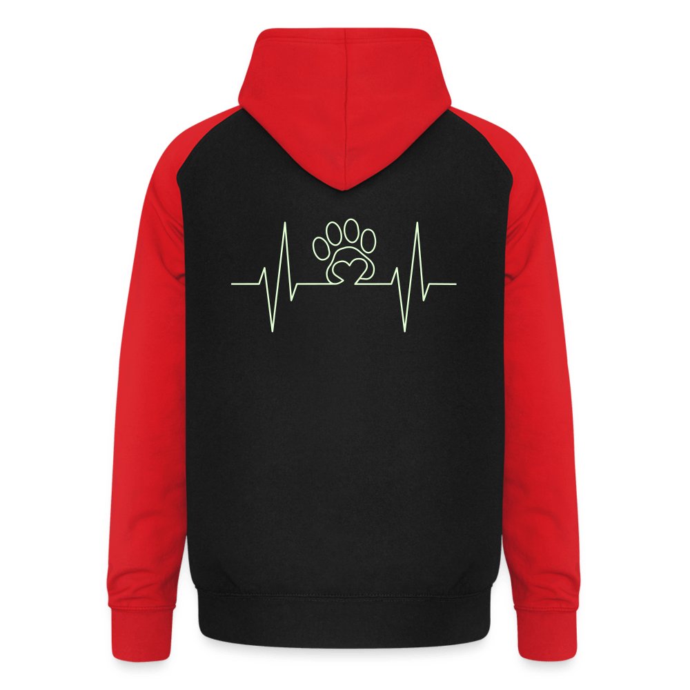 TeeFEVA Unisex Baseball Hoodie | AWDis Unisex Reflective Dog Walkers Hoodie | Heartbeat Paw