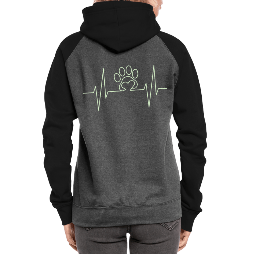 TeeFEVA Unisex Baseball Hoodie | AWDis Unisex Reflective Dog Walkers Hoodie | Heartbeat Paw