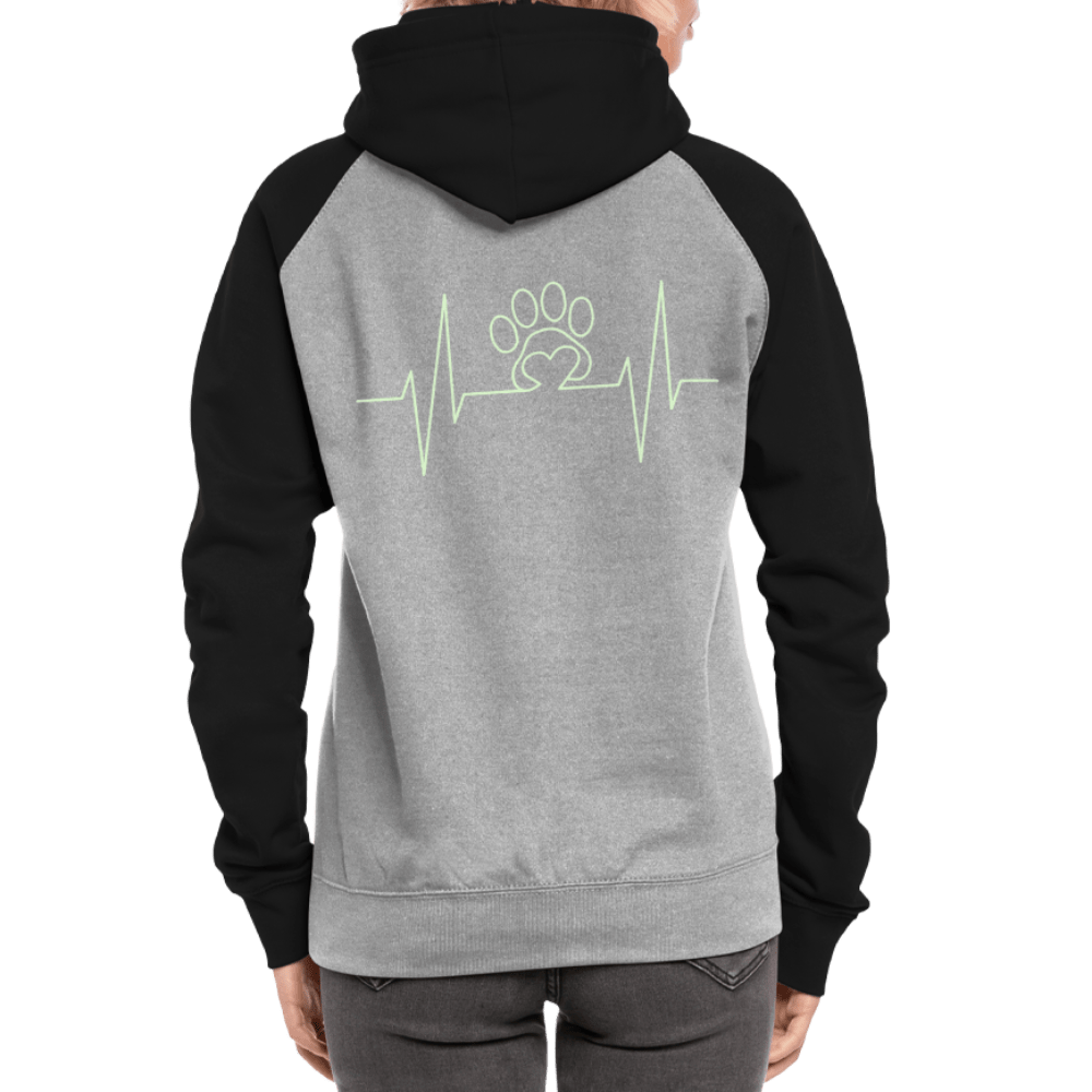 TeeFEVA Unisex Baseball Hoodie | AWDis Unisex Reflective Dog Walkers Hoodie | Heartbeat Paw