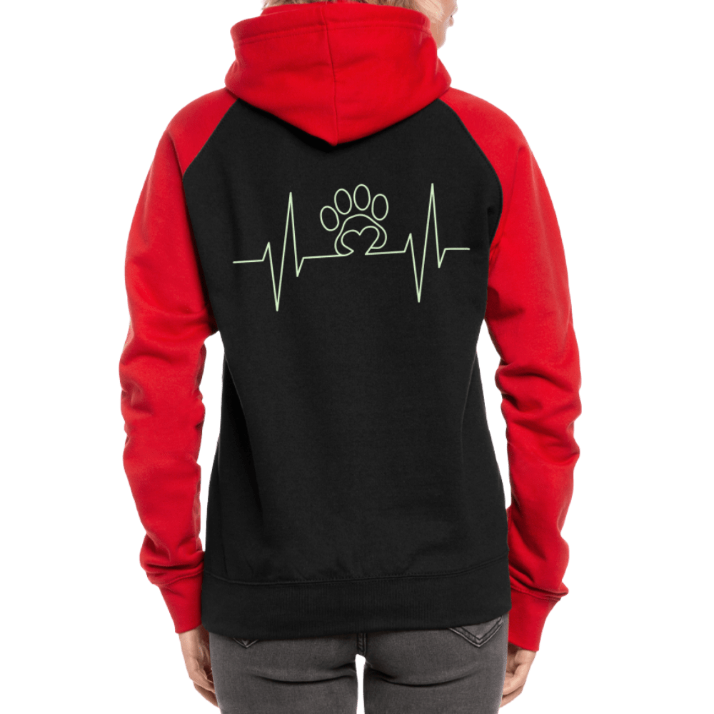 TeeFEVA Unisex Baseball Hoodie | AWDis Unisex Reflective Dog Walkers Hoodie | Heartbeat Paw