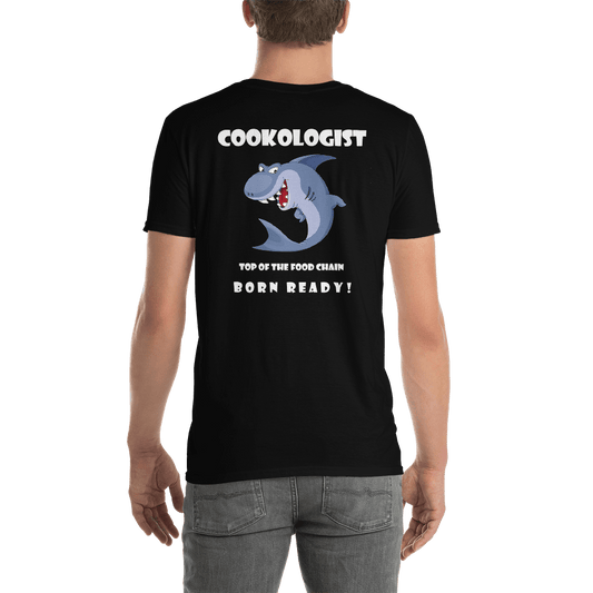 TeeFEVA CookHouse | T-Shirt | COOKOLOGIST - Top Of The Food Chain - Born Ready! (white/graphic)