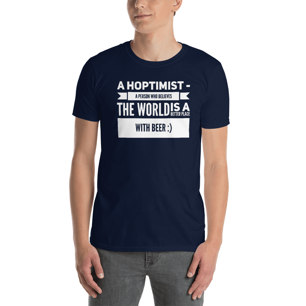 TeeFEVA T-Shirts Funny Beer T-Shirt, The Hoptomist - The Worlds A Better Place With Beer...
