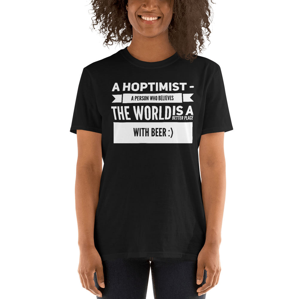 TeeFEVA T-Shirts Funny Beer T-Shirt, The Hoptomist - The Worlds A Better Place With Beer...