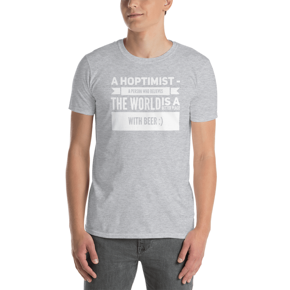 TeeFEVA T-Shirts Funny Beer T-Shirt, The Hoptomist - The Worlds A Better Place With Beer...