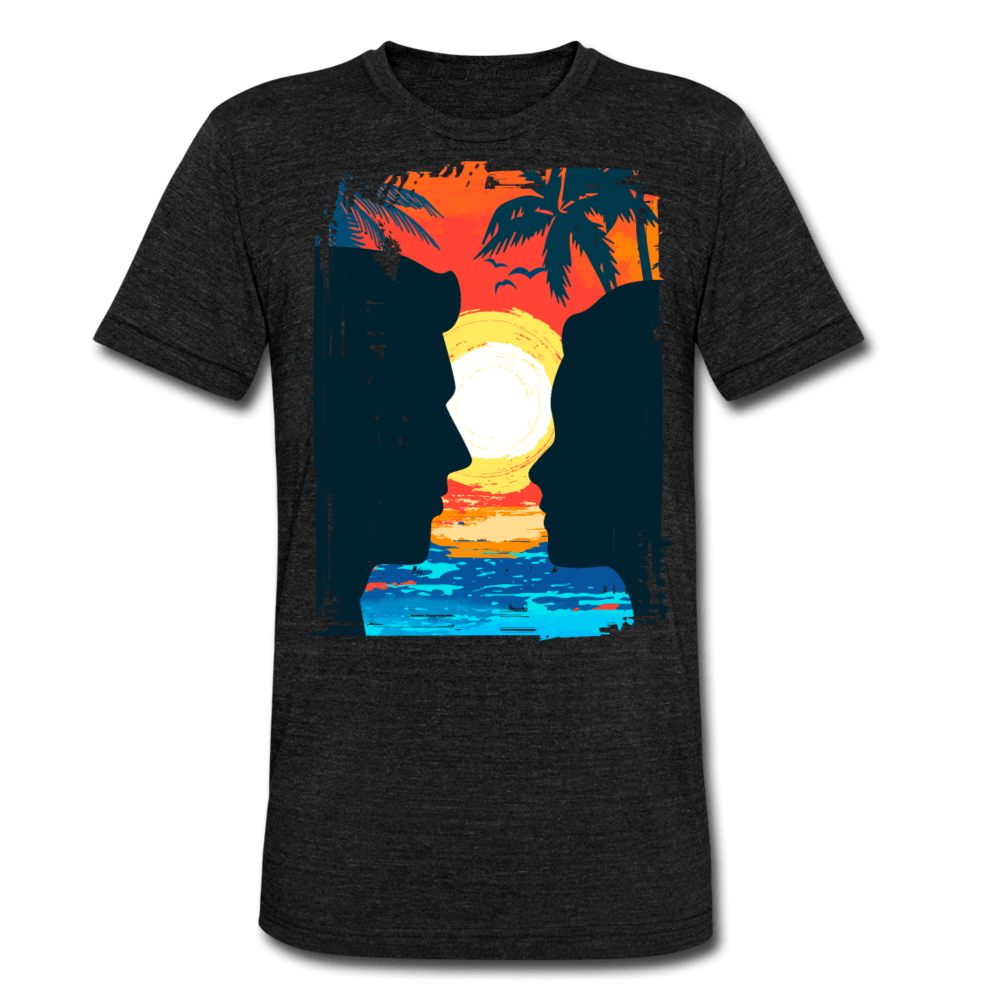 TeeFEVA Unisex Tri-Blend T-Shirt | Bella & Canvas Unisex Summer T-Shirt | Silhouette yellow sun