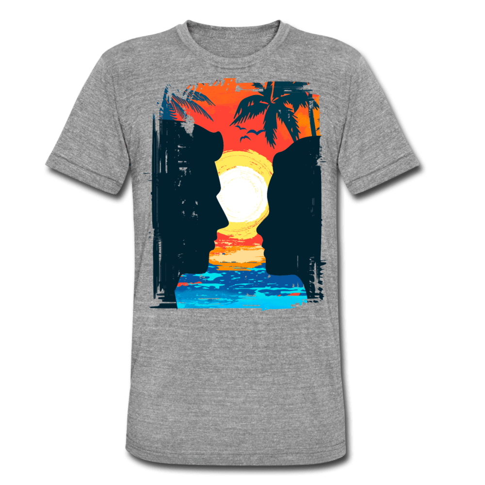 TeeFEVA Unisex Tri-Blend T-Shirt | Bella & Canvas Unisex Summer T-Shirt | Silhouette yellow sun