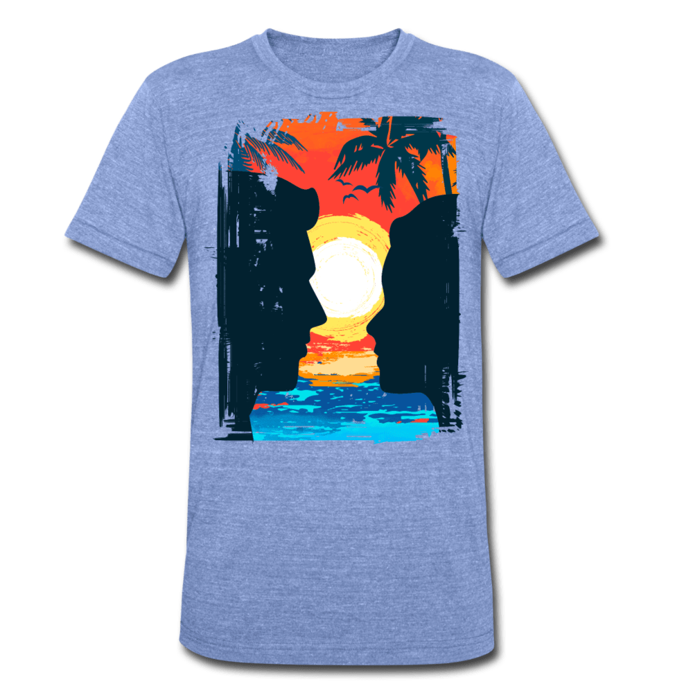 TeeFEVA Unisex Tri-Blend T-Shirt | Bella & Canvas Unisex Summer T-Shirt | Silhouette yellow sun