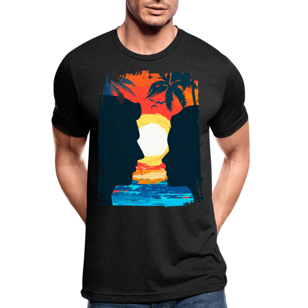 TeeFEVA Unisex Tri-Blend T-Shirt | Bella & Canvas Unisex Summer T-Shirt | Silhouette yellow sun